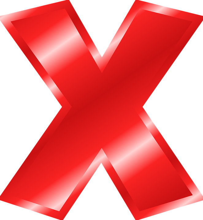 Red Letter X Graphic PNG