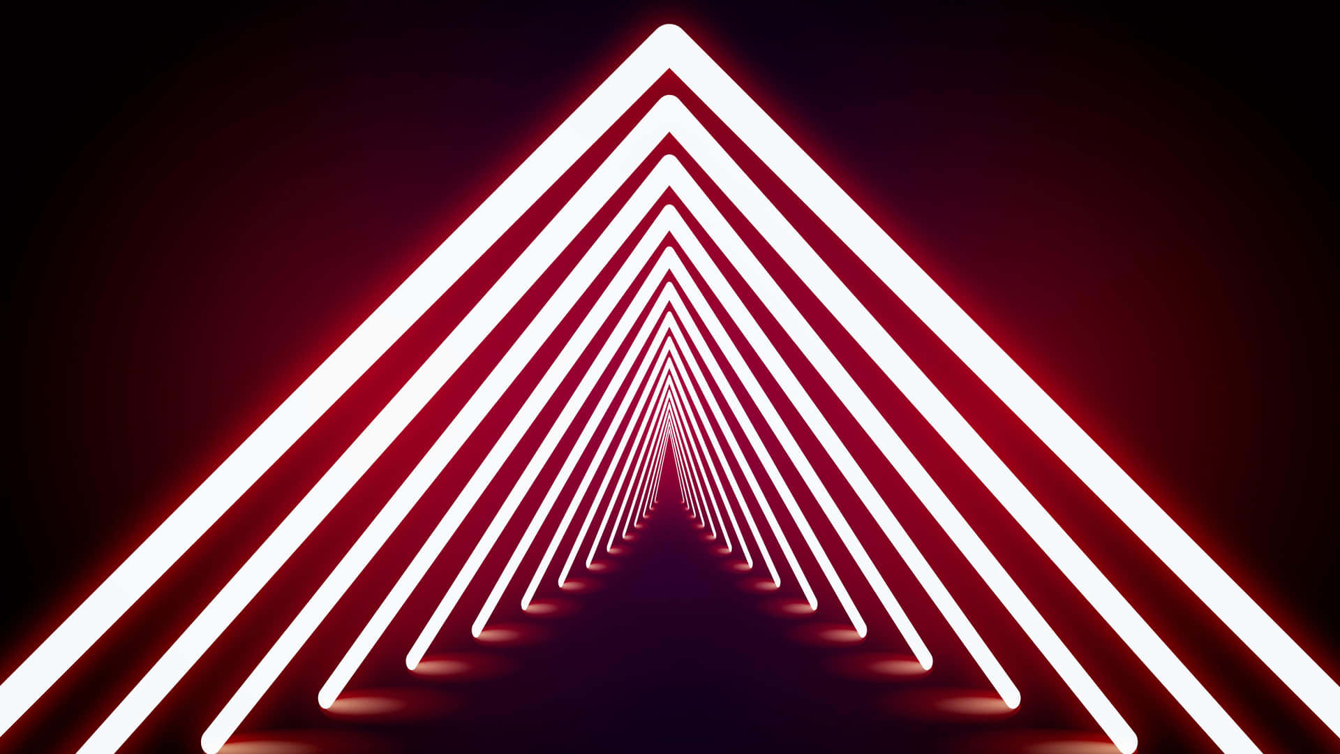 A Triangle With Red And White Lights