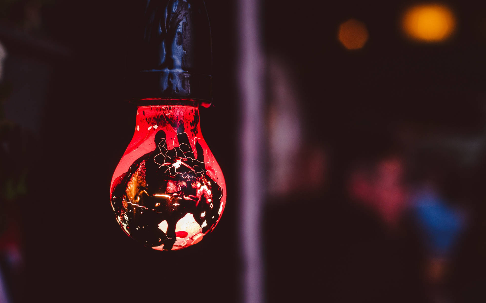 Red Light Bulb With Decor Wallpaper