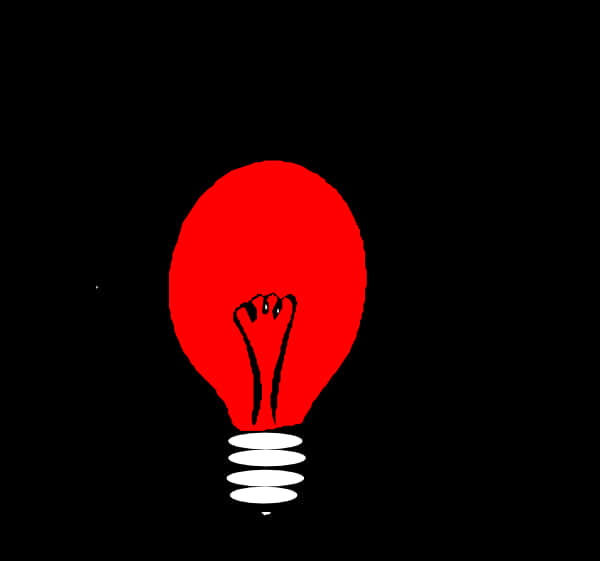 Red Lightbulb Illustration PNG
