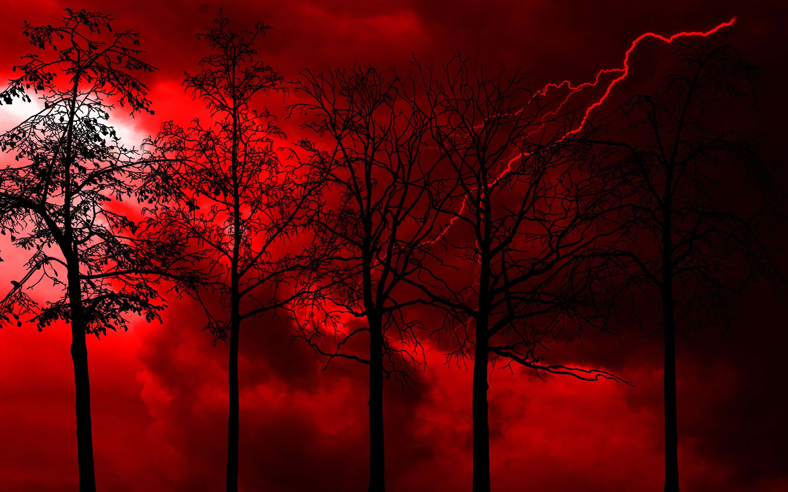 Red Lightning - A Powerful Natural Phenomenon