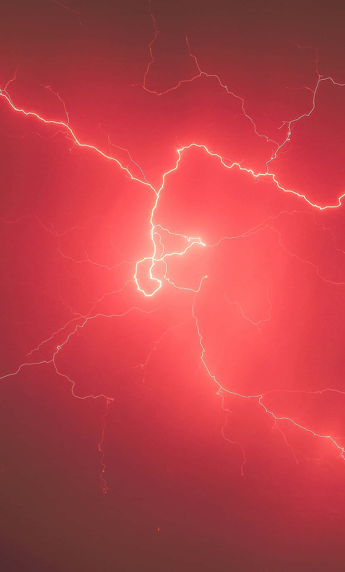 Breathtaking Red Lightning Strikes Wallpaper