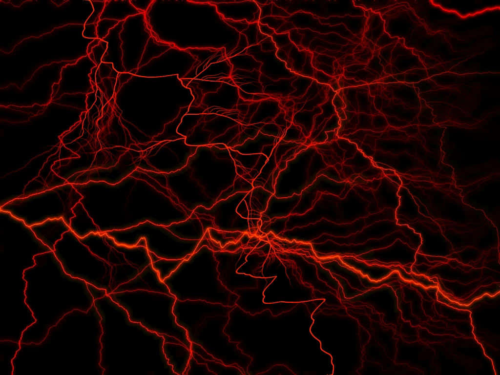 Rød Lightning 1024 X 768 Wallpaper