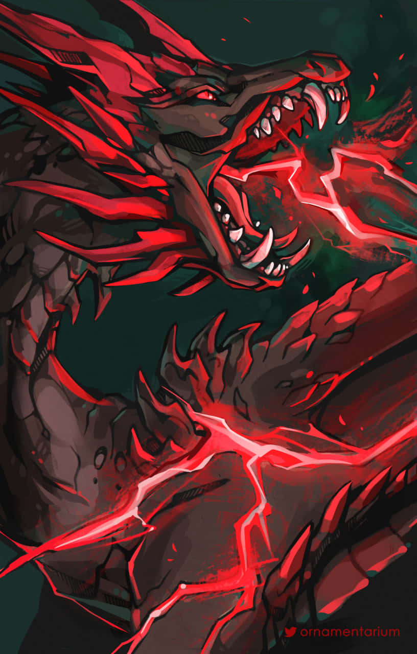 Red Lightning Dragon Mouth Bolts Wallpaper