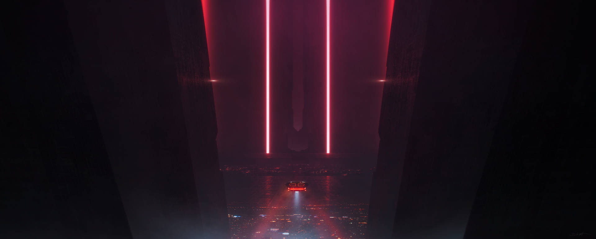 Red Lights Blade Runner 2049 4k Background