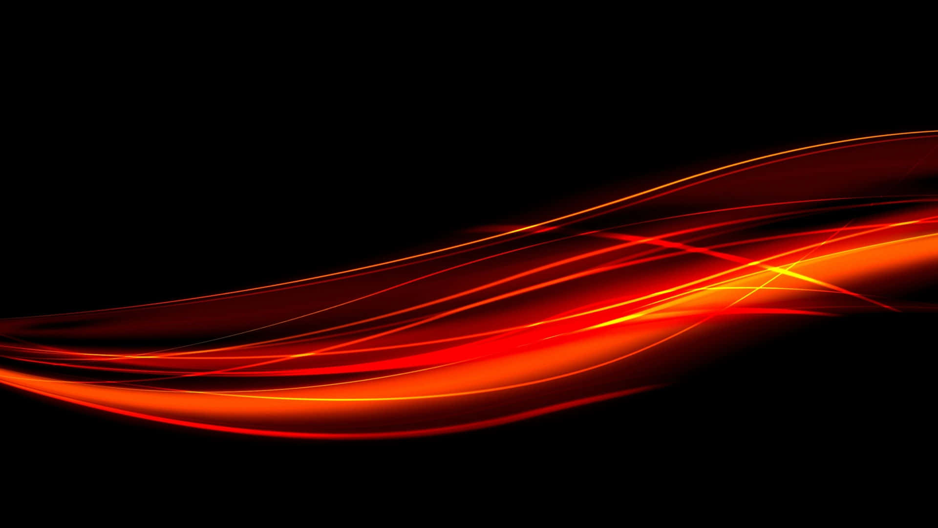 A Black Background With Orange And Red Waves Wallpaper