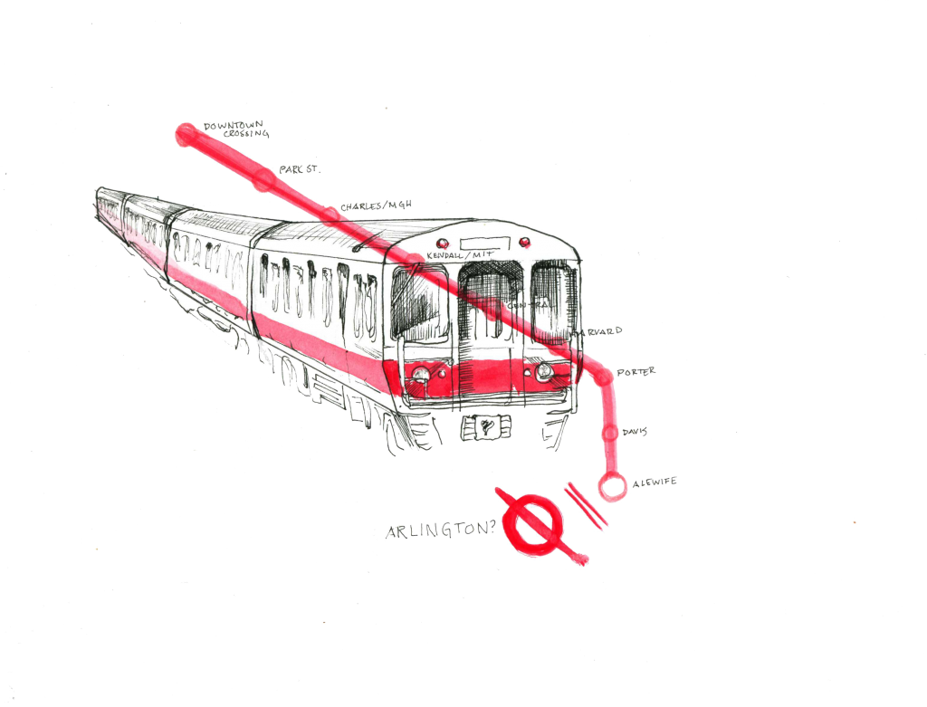 Red Line Subway Illustration PNG