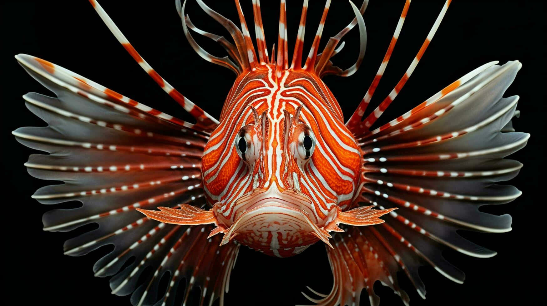 Red Lionfish Portrait Wallpaper