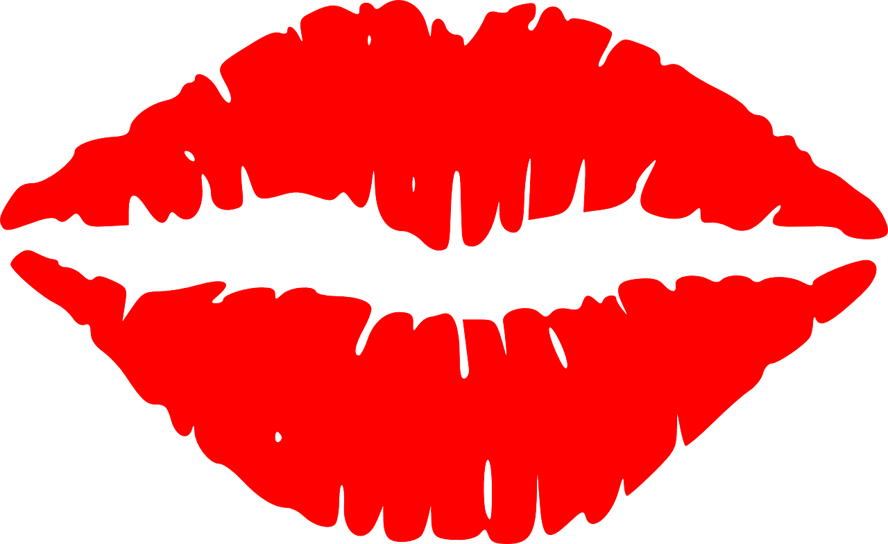 Red Lip Print Illustration PNG