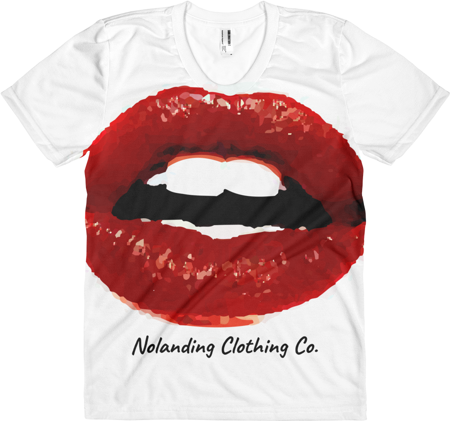 Red Lip Print Tshirt Design PNG