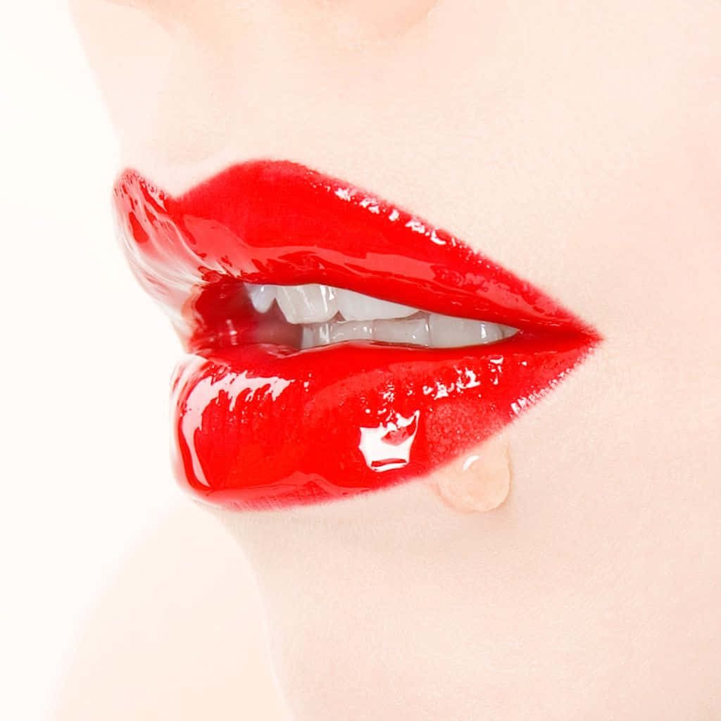 Glamorous Red Lips Wallpaper Wallpaper