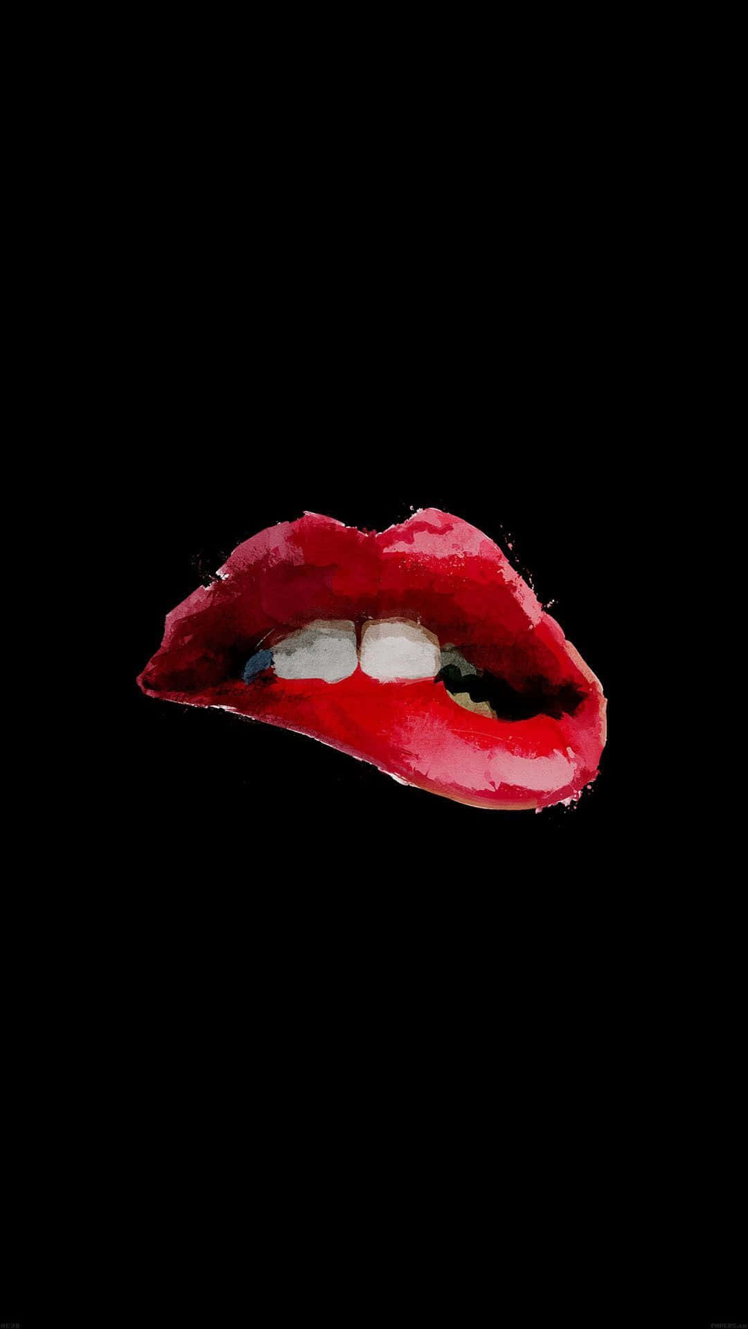 Alluring Red Lips on a High Definition Wallpaper Wallpaper
