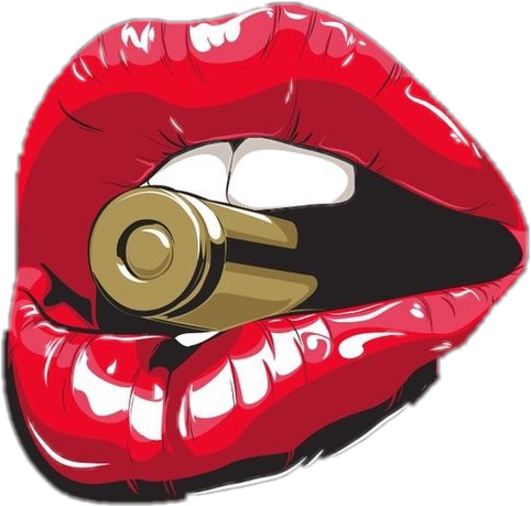 Red Lips Bullet Illustration PNG