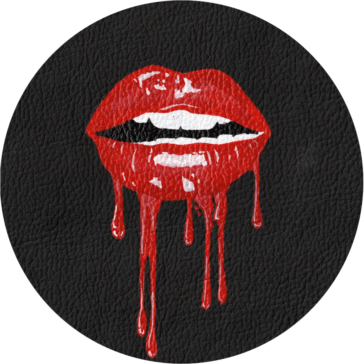 Red Lips Dripping Artwork PNG