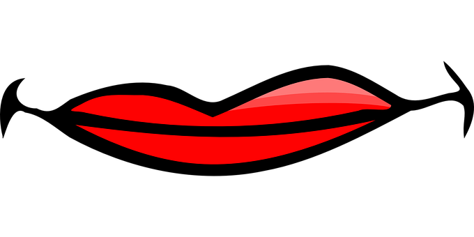 Red Lips Graphic Arton Black Background PNG