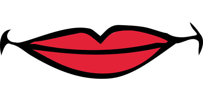 Red Lips Graphicon Black Background PNG