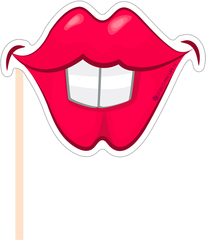 Red Lips Photobooth Prop PNG