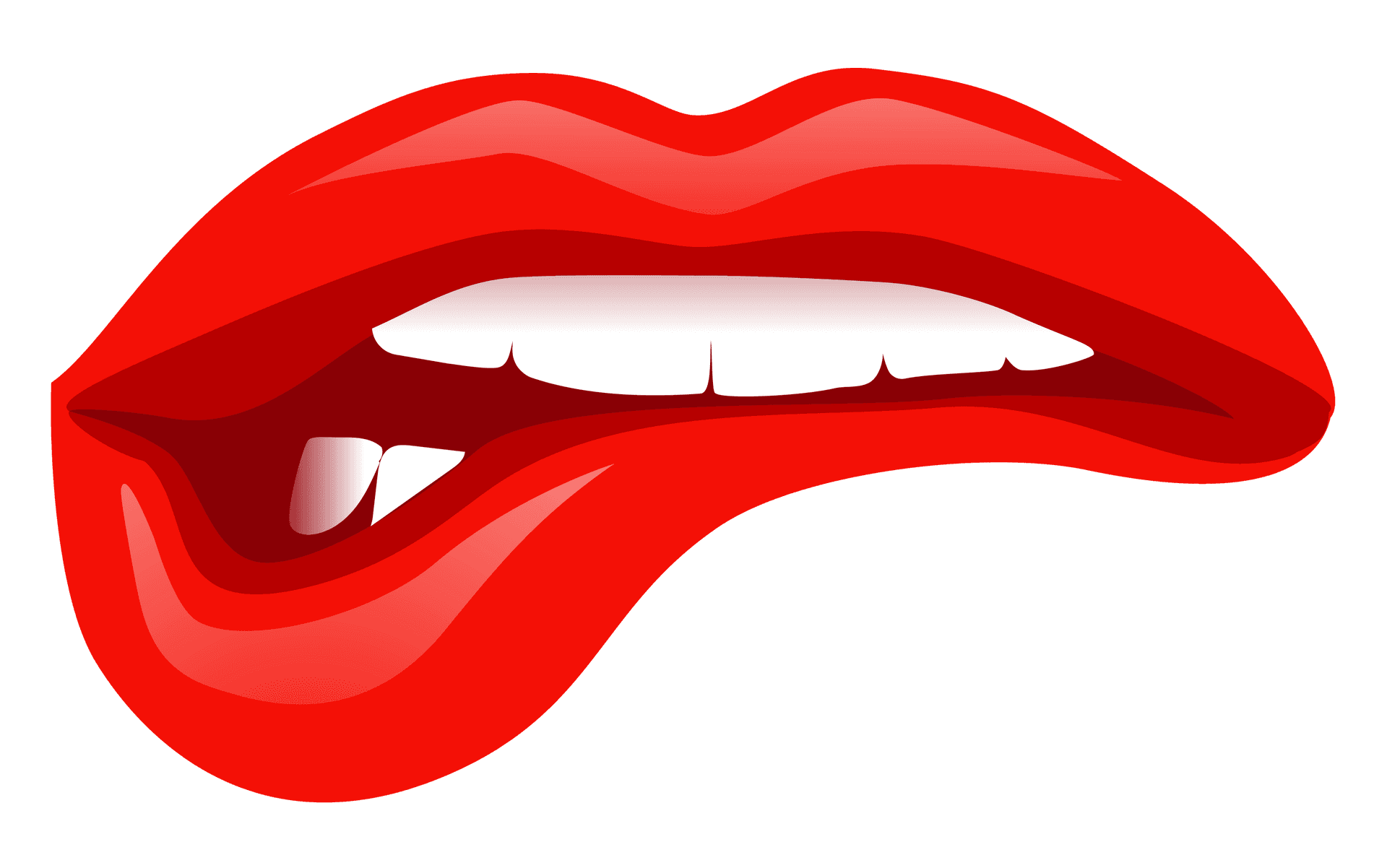Red Lips Vector Illustration PNG