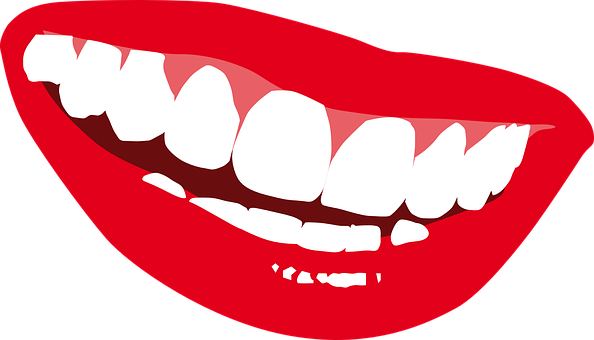 Red Lips White Teeth Graphic PNG