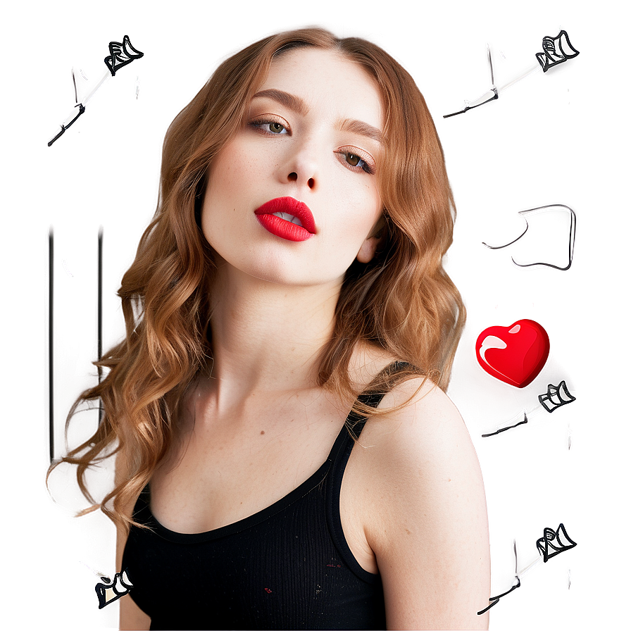 Red Lips With Lip Ring Png 79 PNG