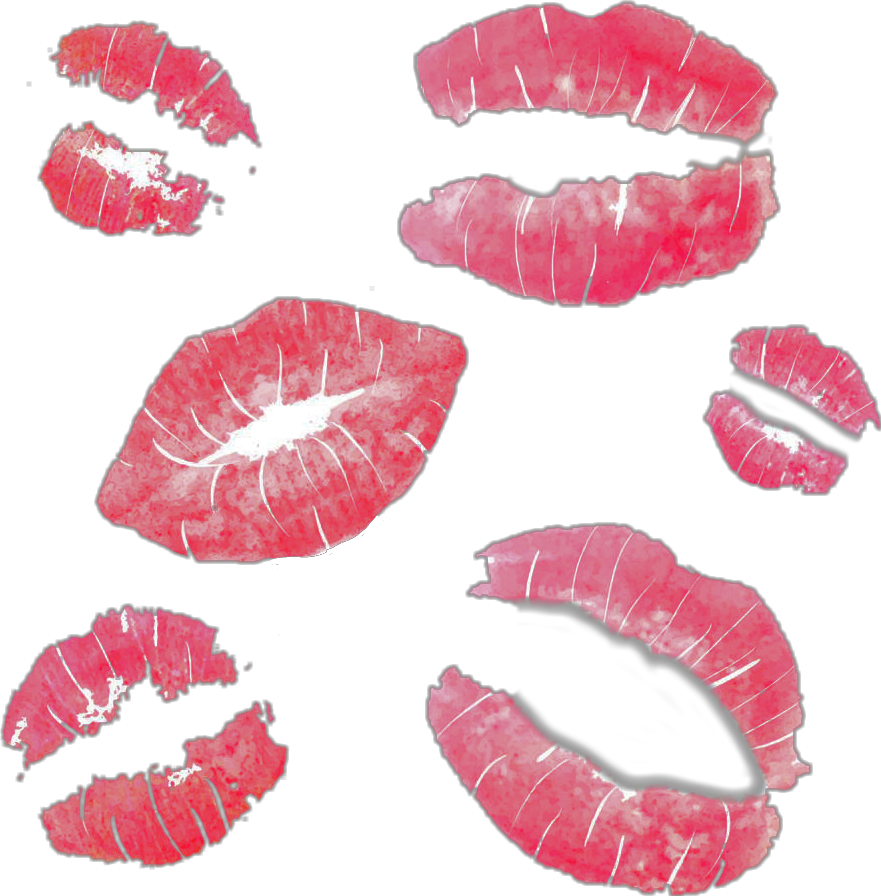 Red Lipstick Kiss Marks PNG