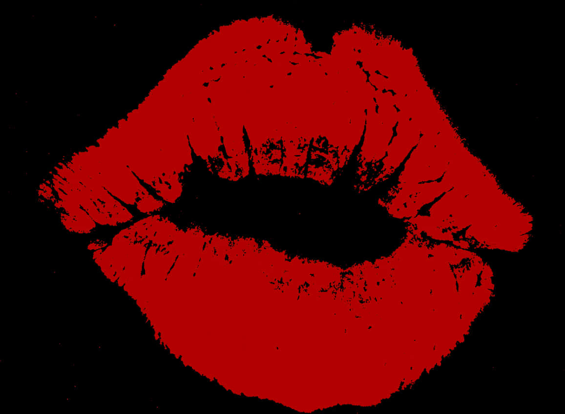 Red Lipstick Kiss Print PNG