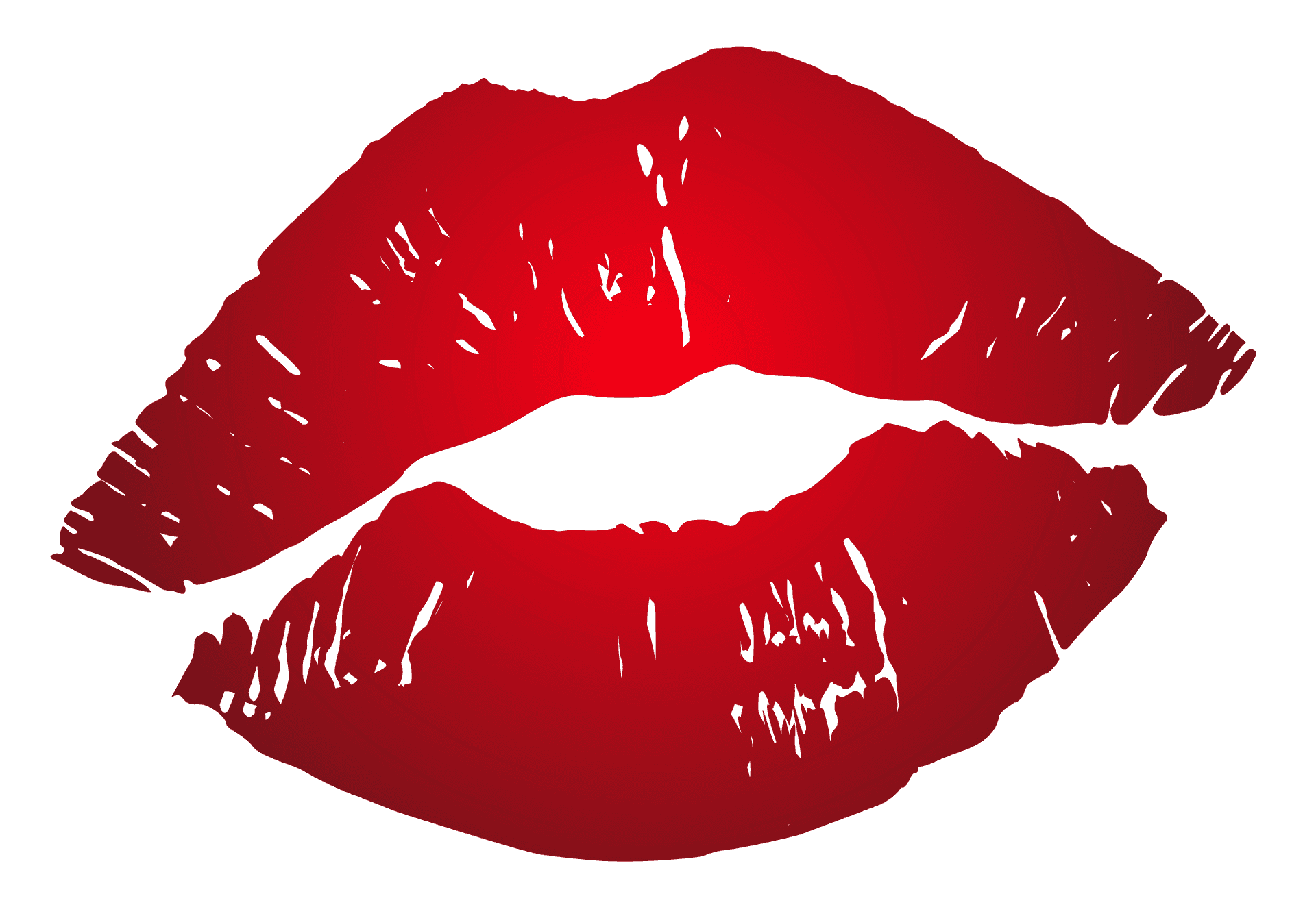 Red Lipstick Kiss Print PNG