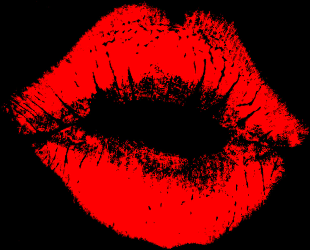 Red Lipstick Kiss Texture PNG