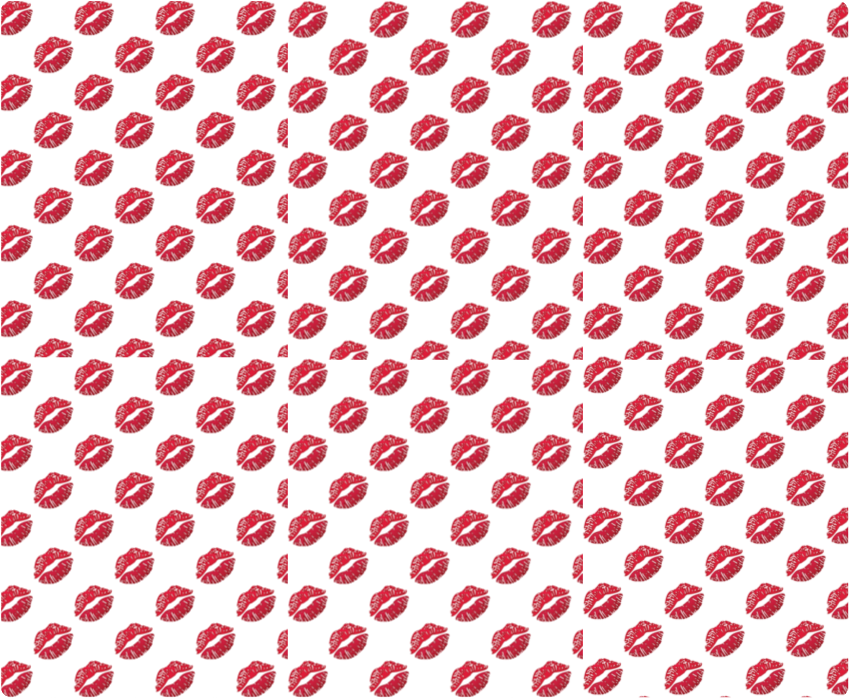 Red Lipstick Kisses Pattern PNG