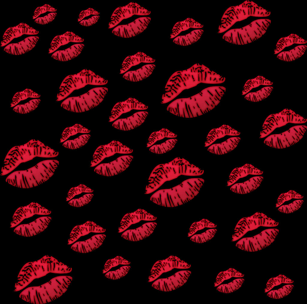 Download Red Lipstick Kisses Pattern | Wallpapers.com