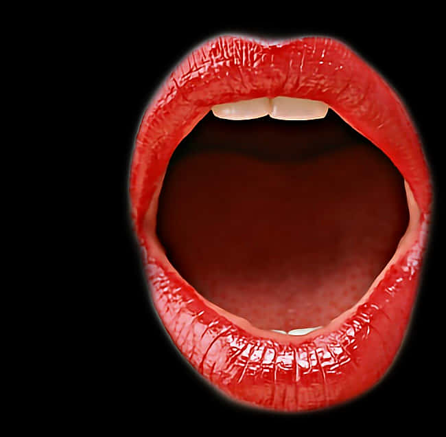 Red Lipstick Open Mouth SVG