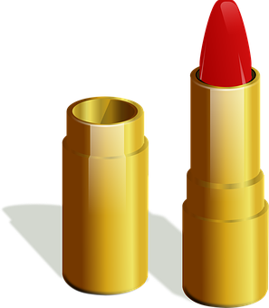 Red Lipstickin Golden Case PNG
