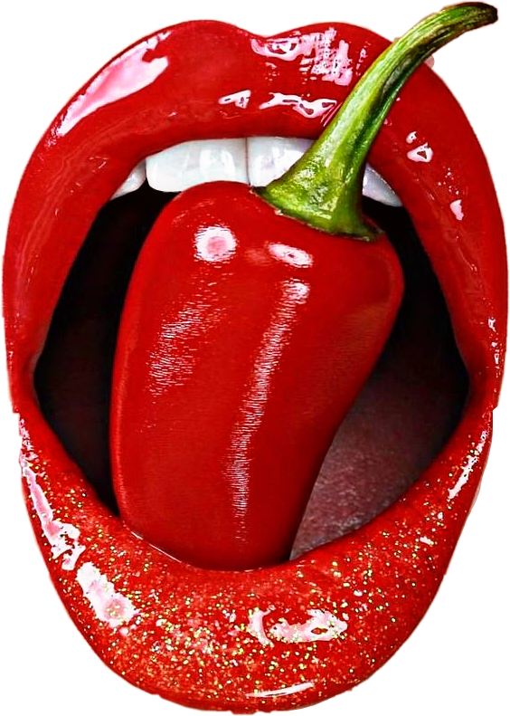 Red Lipswith Chili Pepper PNG