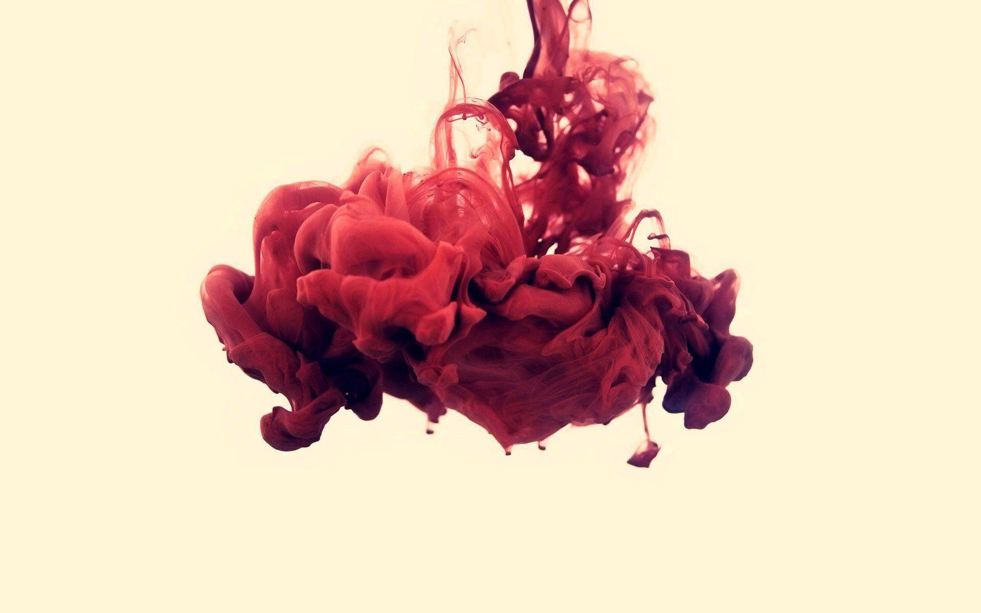Red Liquid Puff Wallpaper