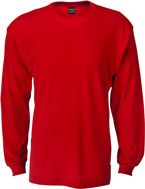 Red Long Sleeve Shirt Template PNG