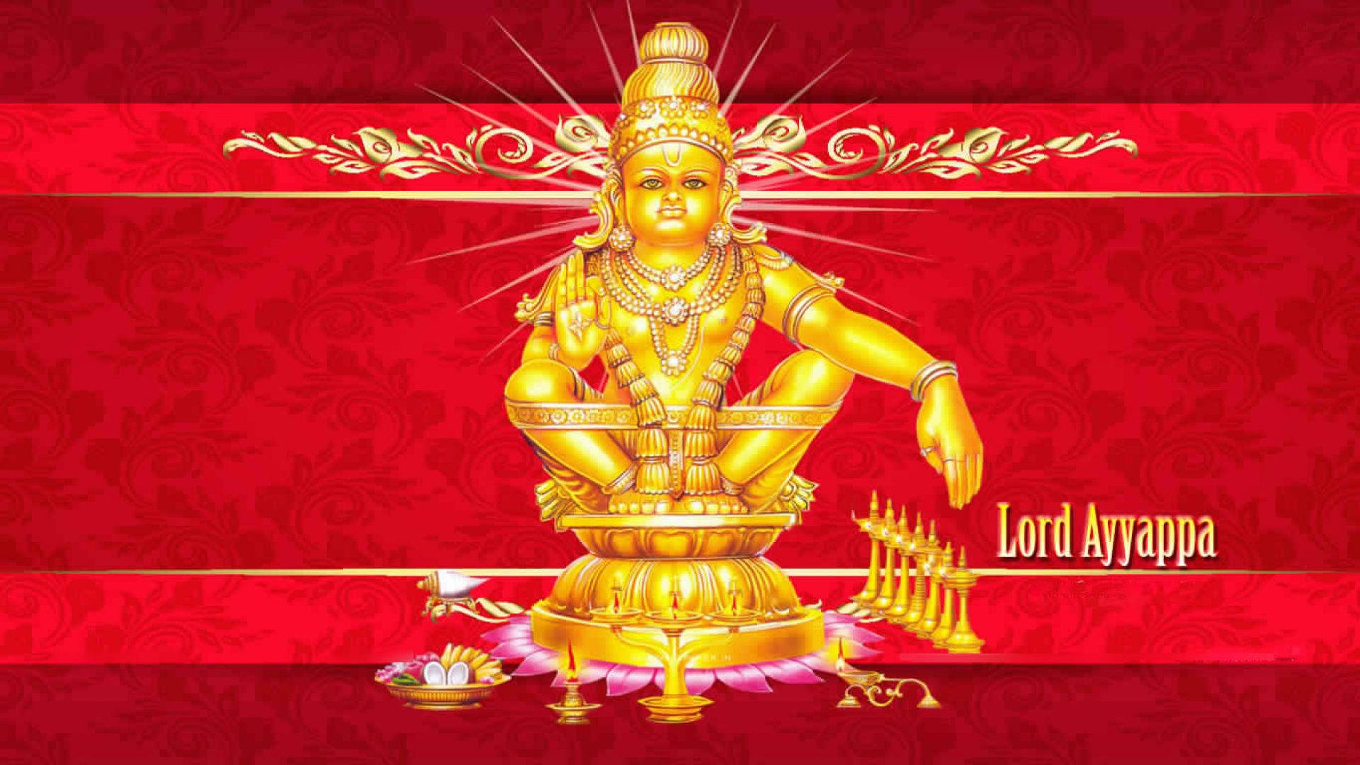 Download Red Lord Ayyappan Wallpaper 