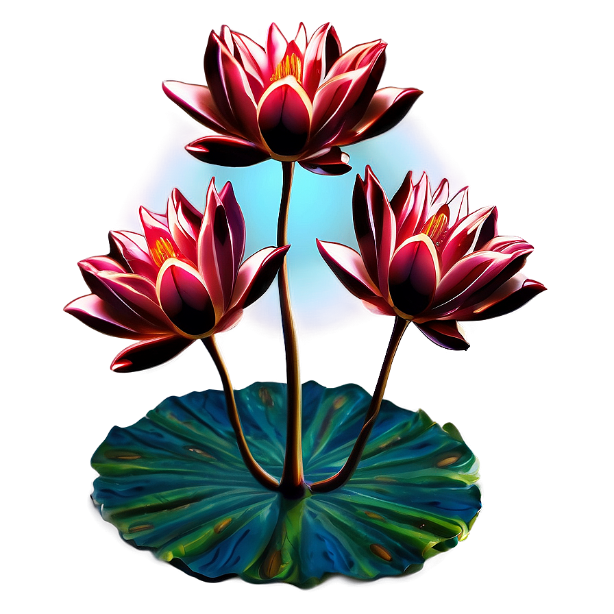 Red Lotus Flowers Serenity Png Eny PNG