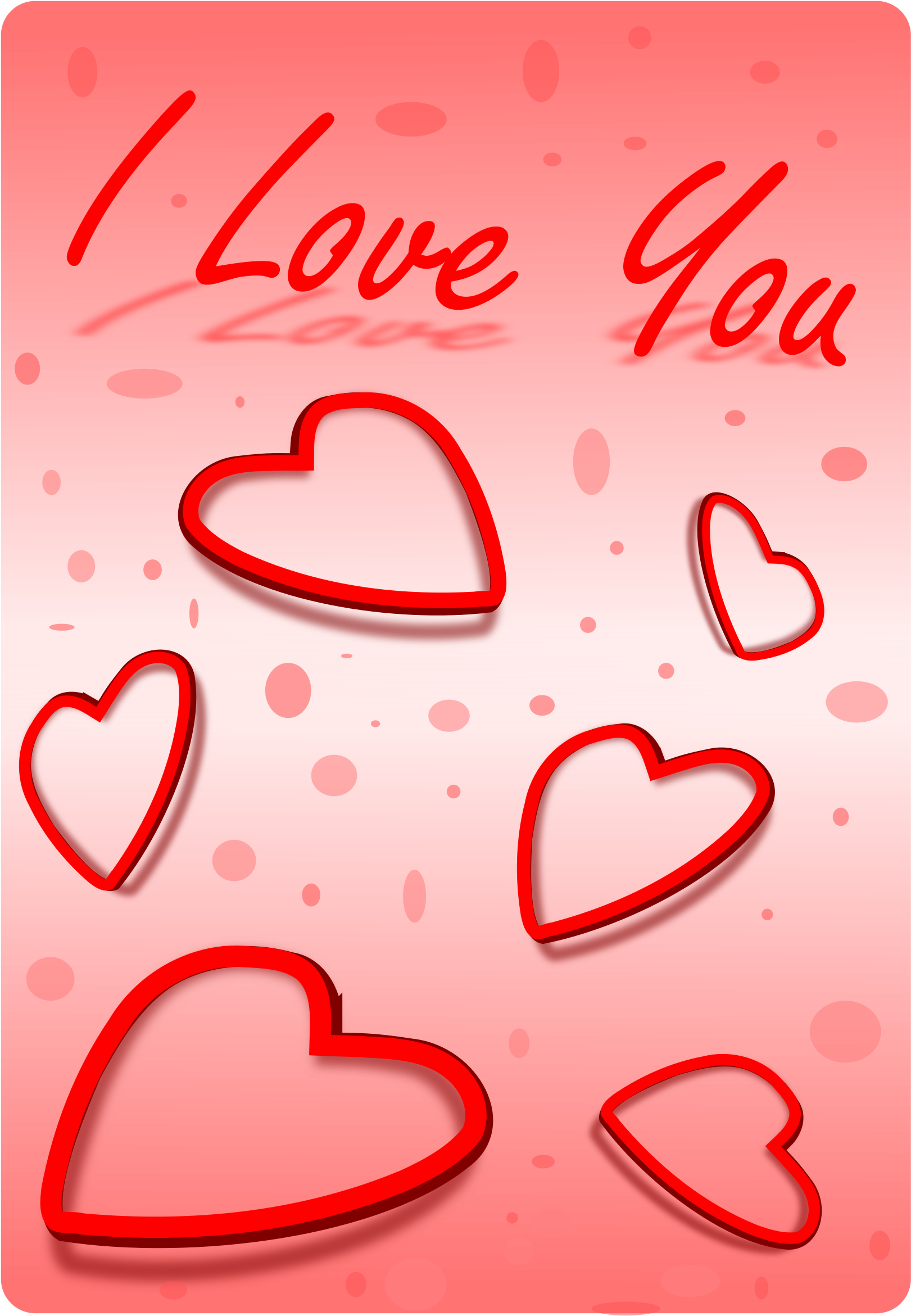 Red Love Heartsand Confetti PNG