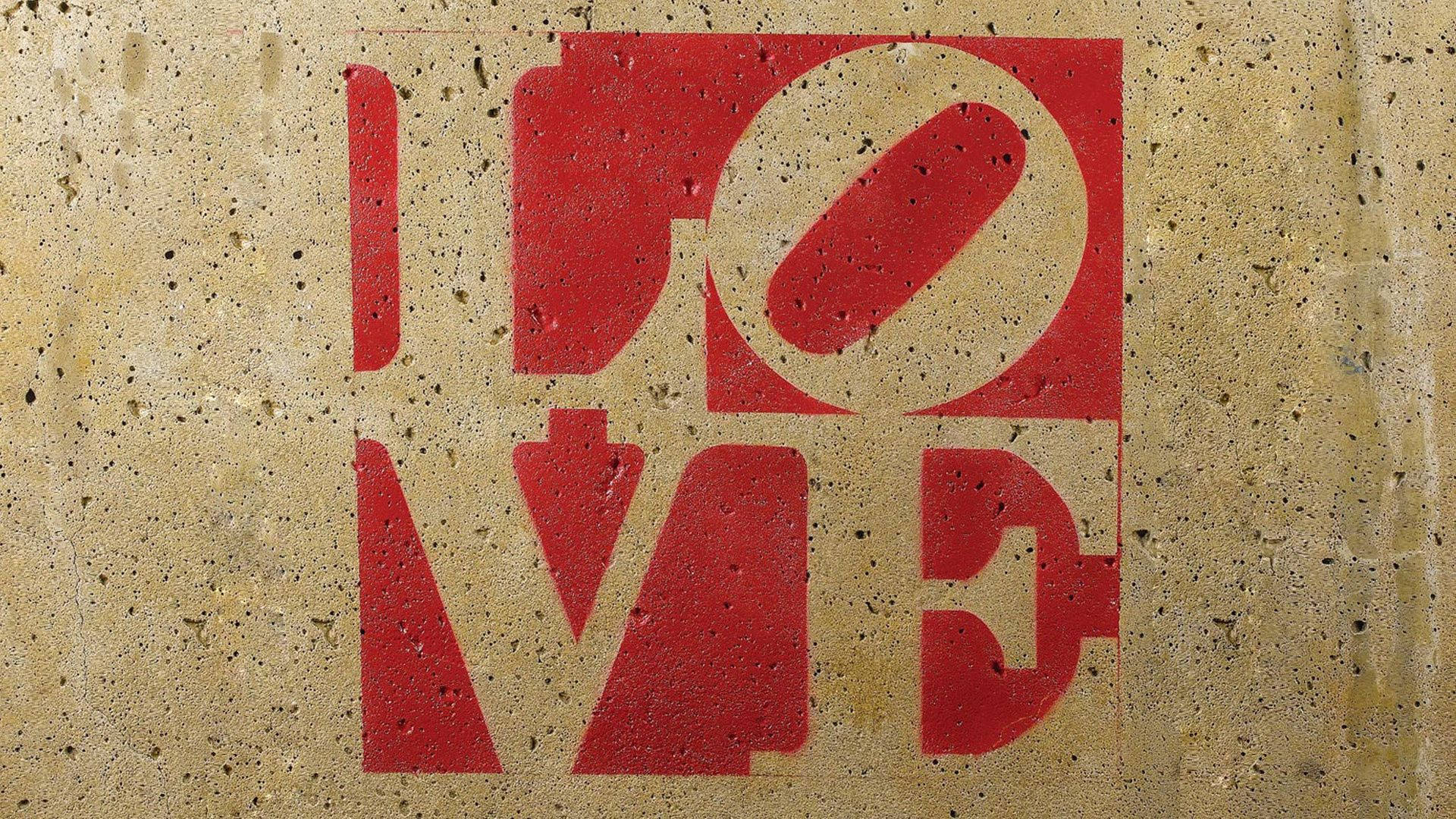 Red Love Inscription Sign