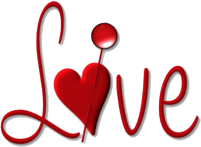 Red Love Text Graphic PNG