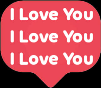 Red Love You Chat Bubble PNG