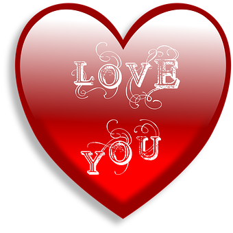 Red Love You Heart PNG