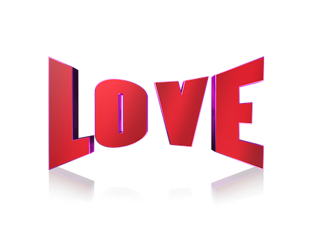 Red Love3 D Text Black Background PNG