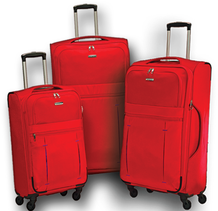 Red Luggage Set Transparent Background PNG