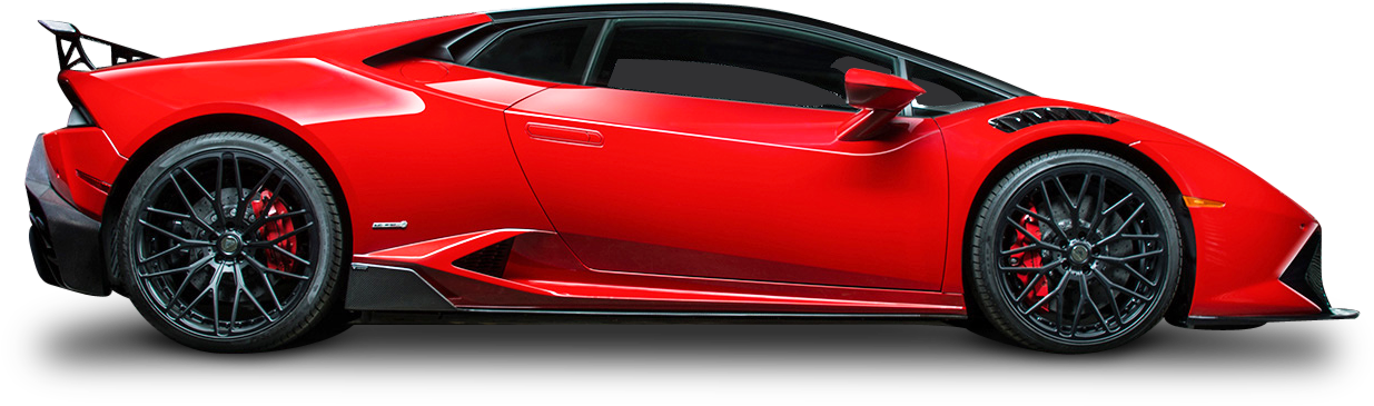 Red Luxury Sports Car Side View PNG