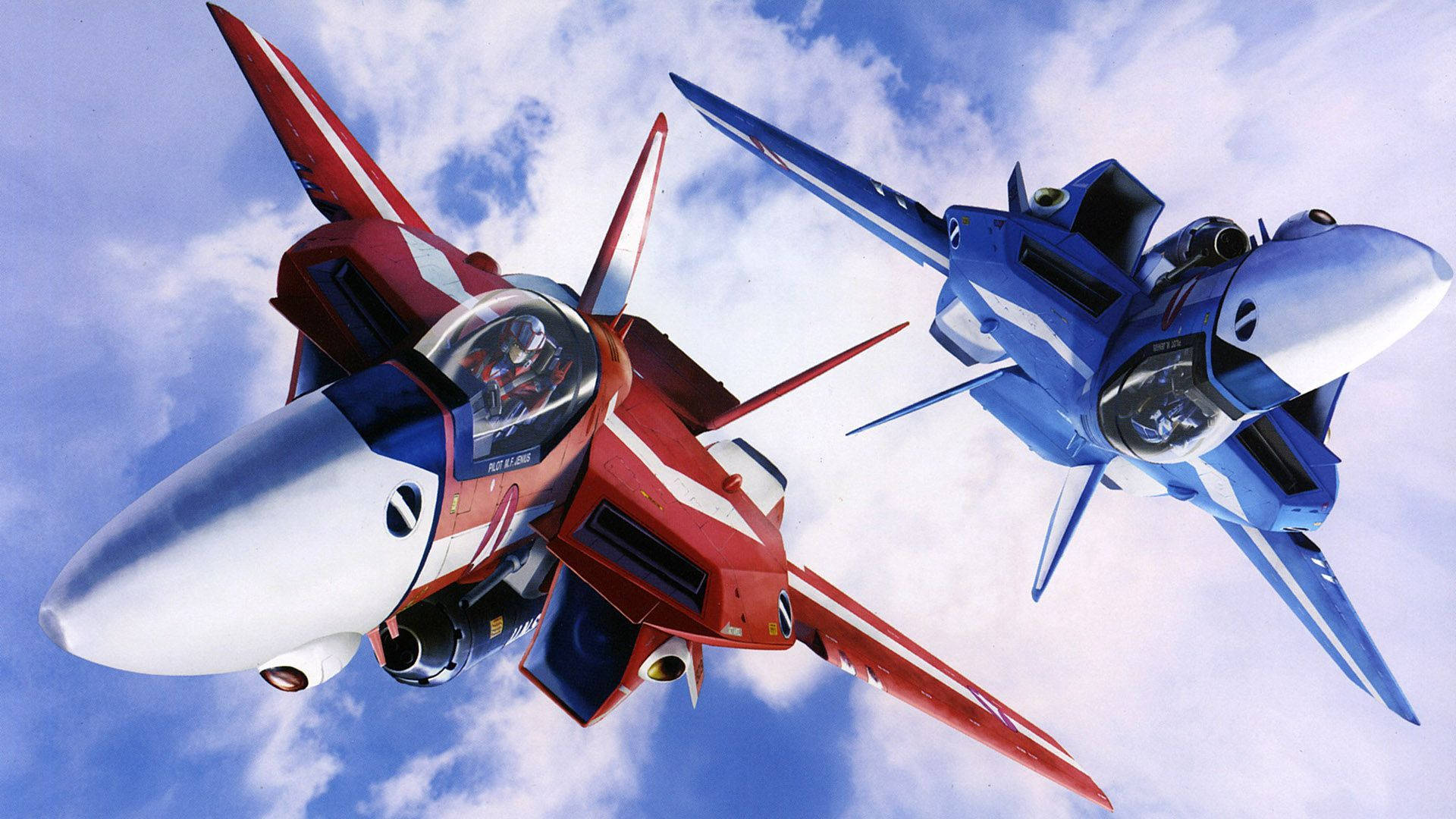 Red Macross Jet Background