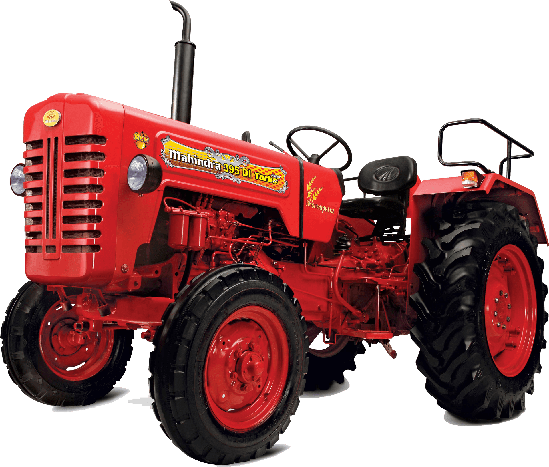 Red Mahindra395 D I Tractor PNG
