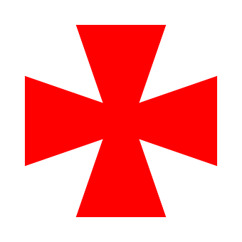 Red Maltese Cross Graphic PNG