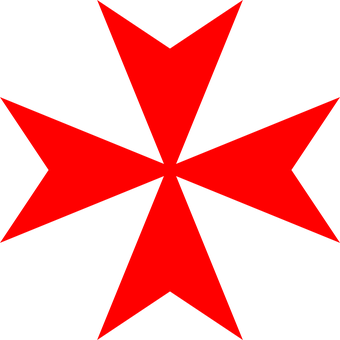 Red Maltese Crosson Black Background PNG