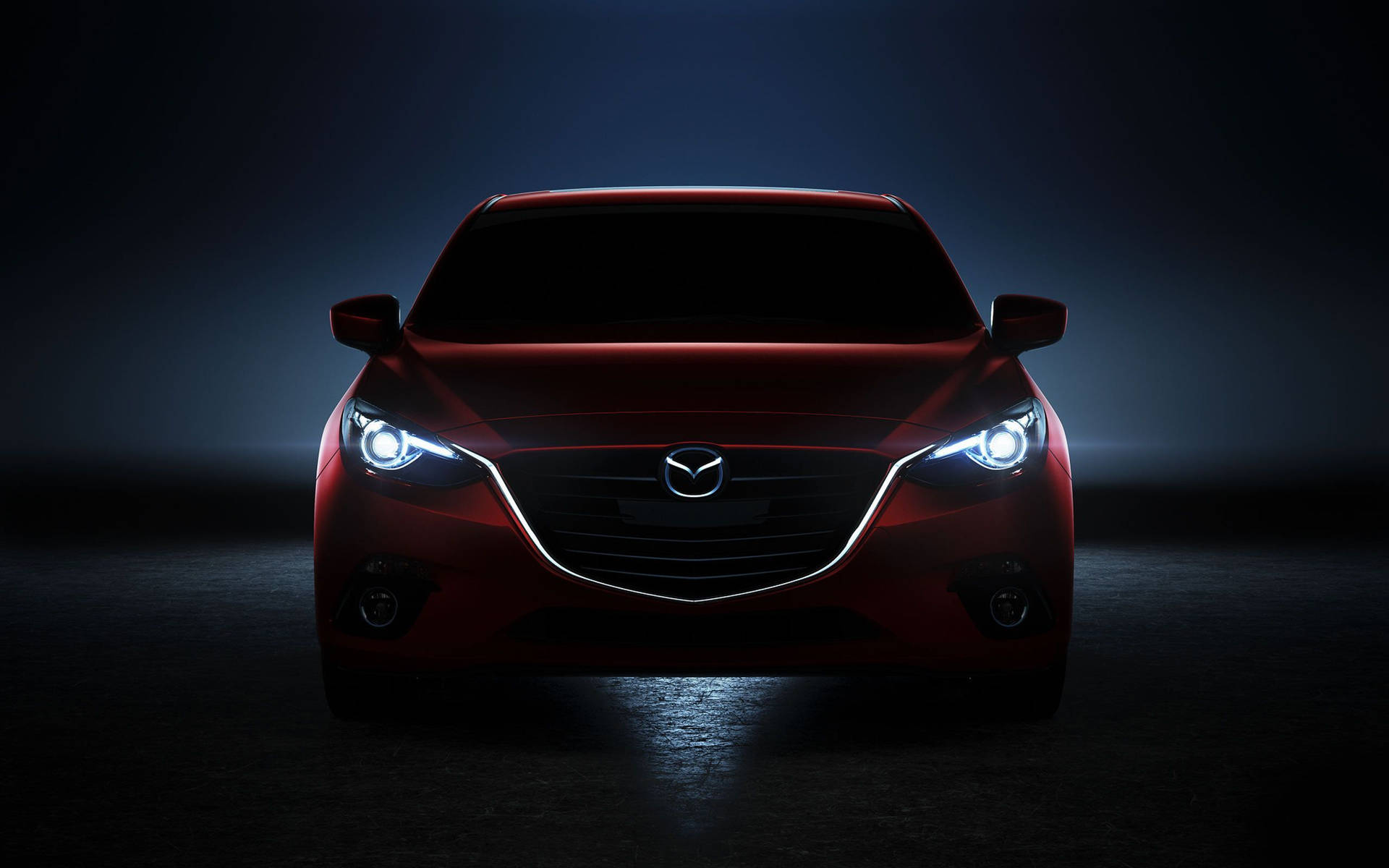 Red Mazda 2 In Darkness